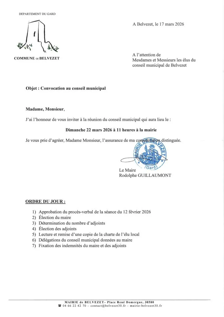 Séance d'installation du conseil municipal