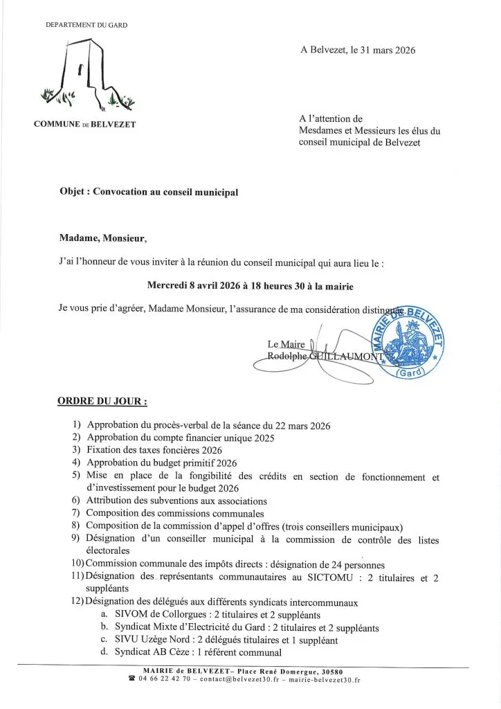 Prochain conseil municipal